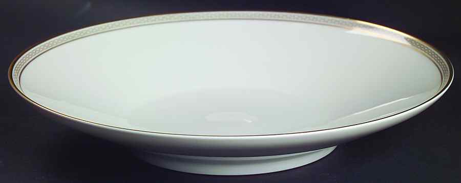 Greek Key Gray (Gold Trim) Large Coupe Soup Bowl by Heinrich - H&C-1