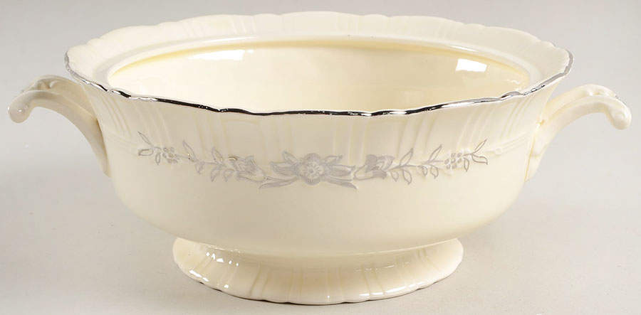 Platinum Wreath Round Vegetable No Lid by Homer Laughlin -1