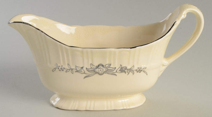 Platinum Wreath Gravy Boat by Homer Laughlin -1