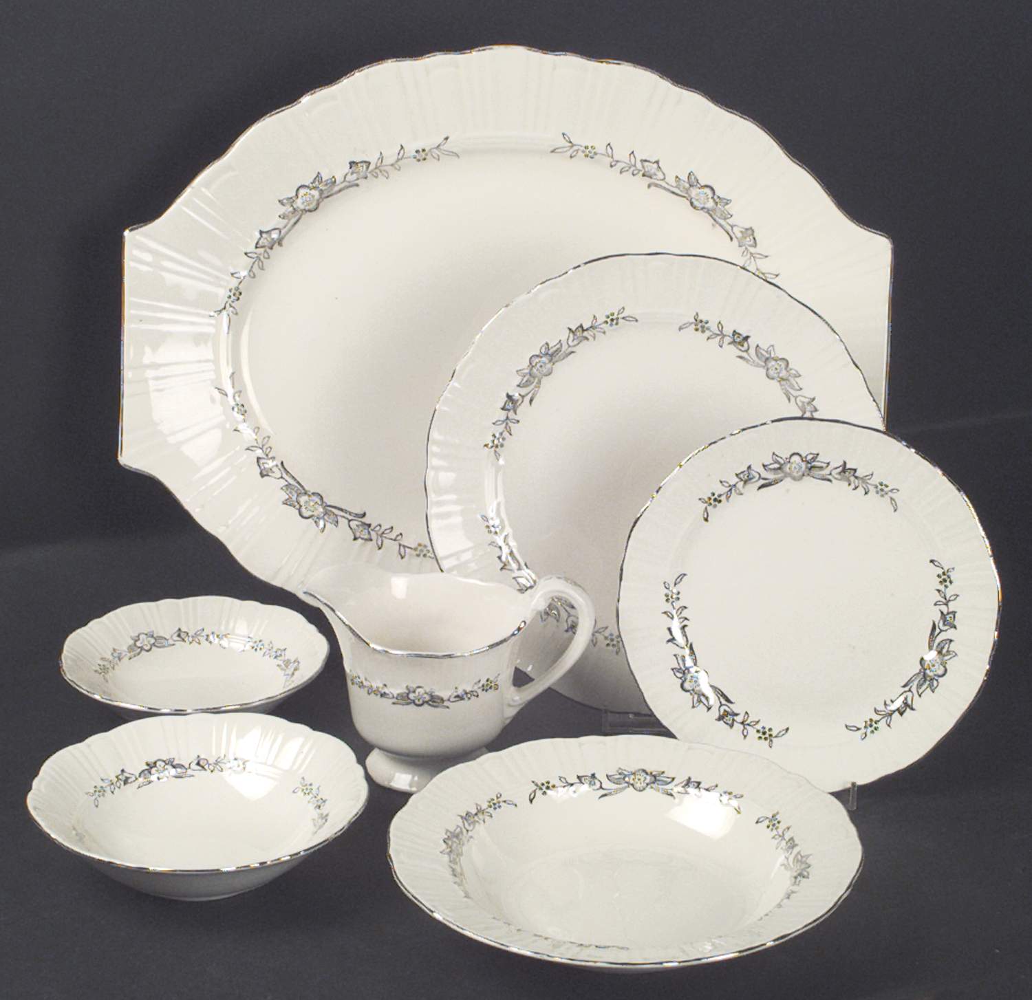 Platinum Wreath Salad Plate by Homer Laughlin -1