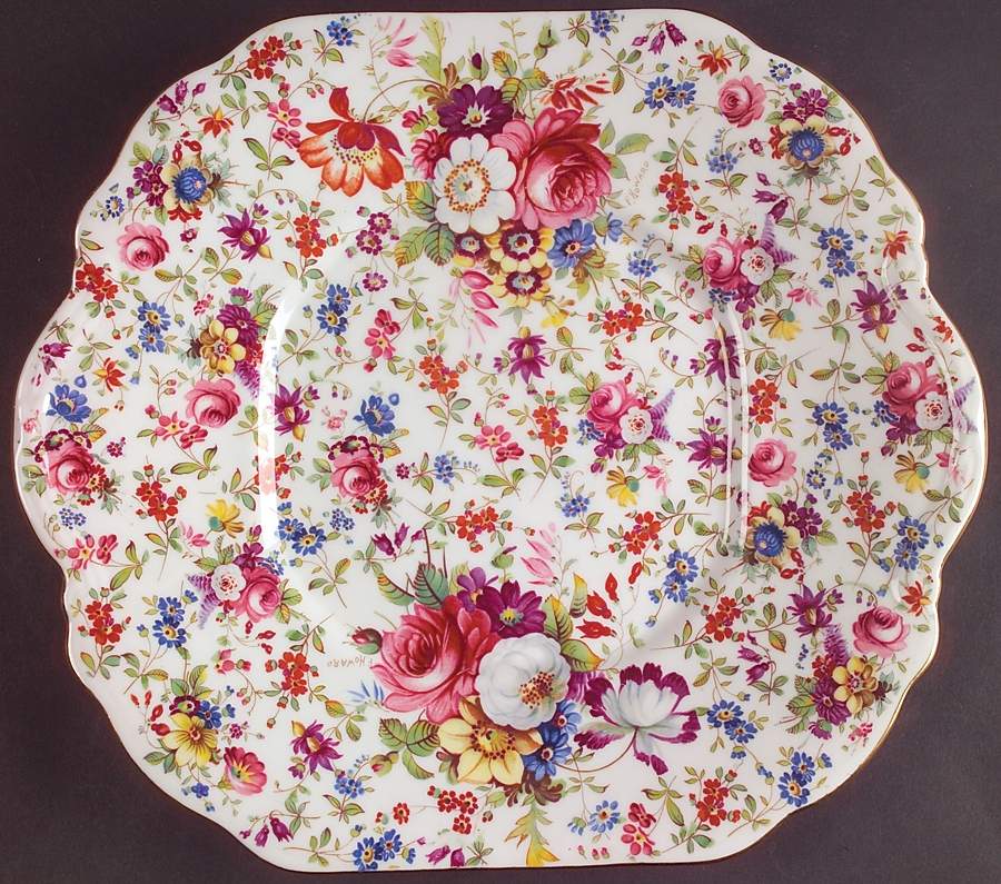 3257 Square Handled Cake Plate by Hammersley-1