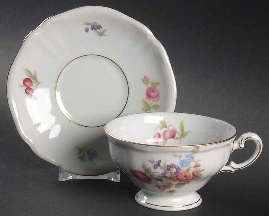 855 Footed Cup & Saucer Set by Hutschenreuther-1