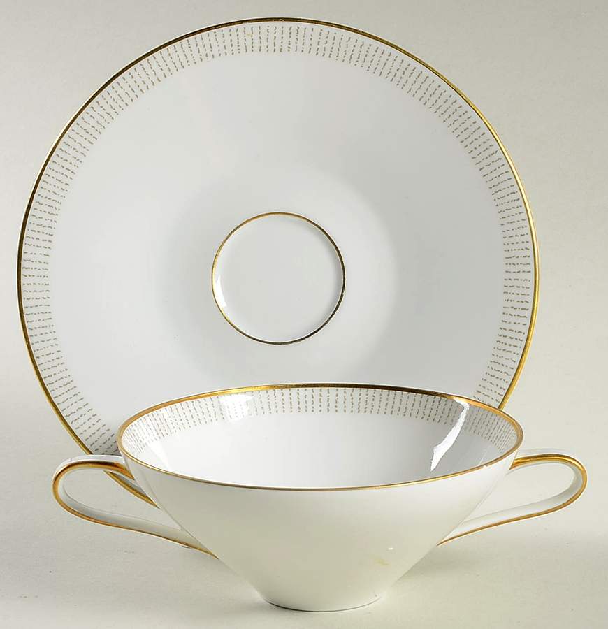 Elge Flat Cream Soup Bowl & Saucer Set by Hutschenreuther-1