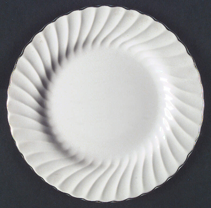 Silver Swirl Dinner Plate by Homer Laughlin -1