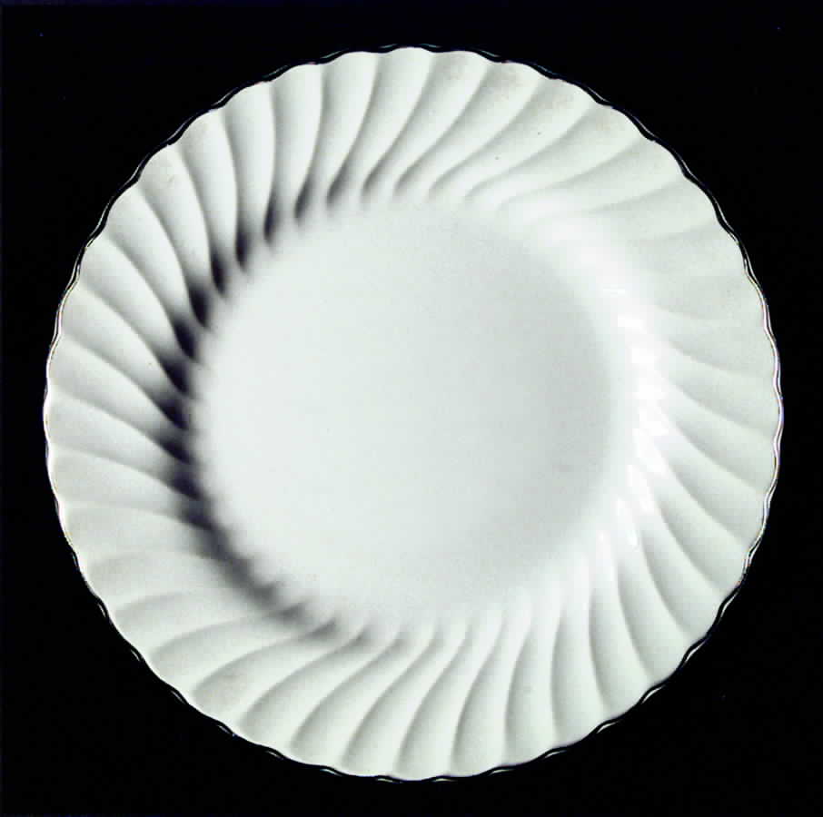 Silver Swirl Dinner Plate by Homer Laughlin -1