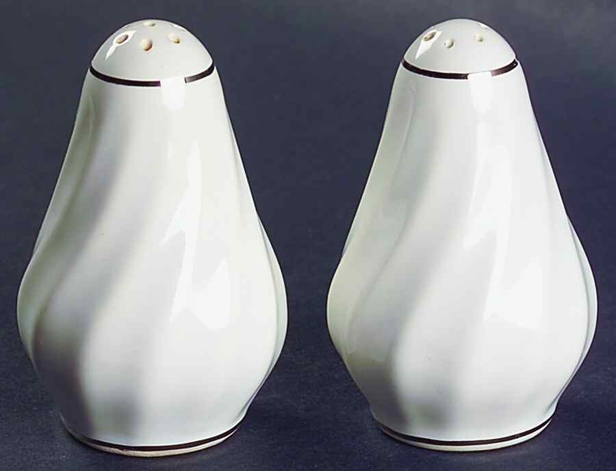 Silver Swirl Salt & Pepper Set by Homer Laughlin -1