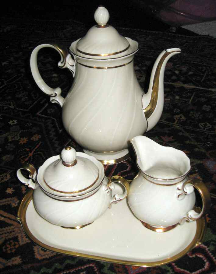 Gold Band Coffee Pot & Lid by Hutschenreuther-1