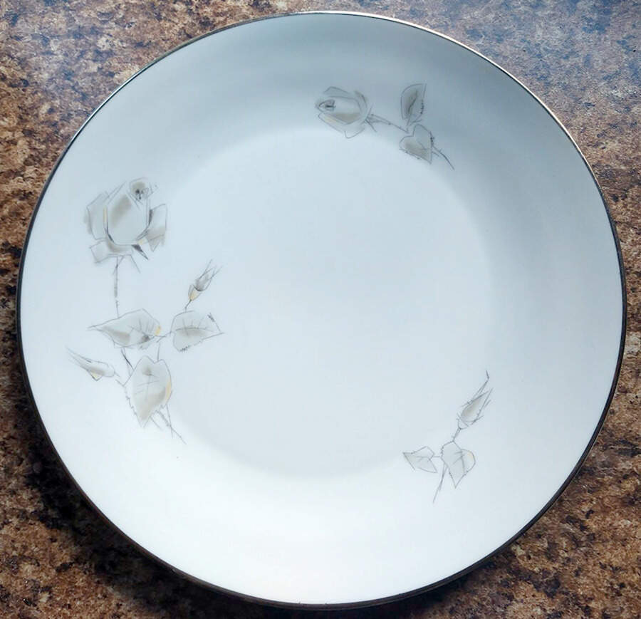 Gray Rose Dinner Plate by Hutschenreuther-1
