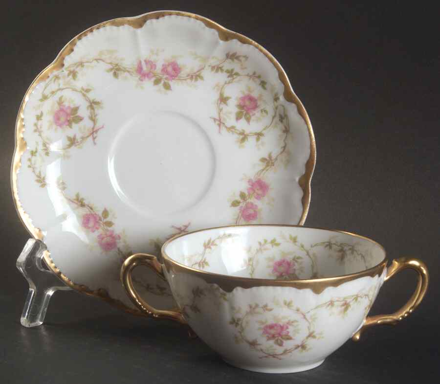 Schleiger 1140 Flat Bouillon Cup & Saucer by Haviland-1