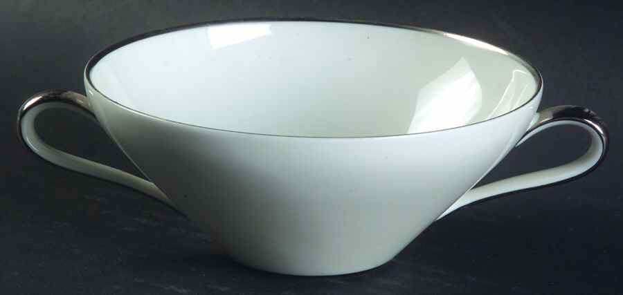 Platinum Band Flat Cream Soup Bowl by Heinrich - H&C-1