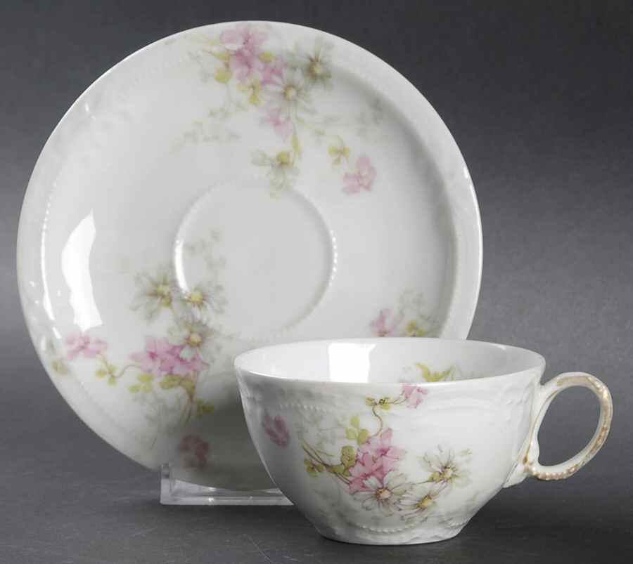 Schleiger 331 Flat Cup & Saucer Set by Haviland-1