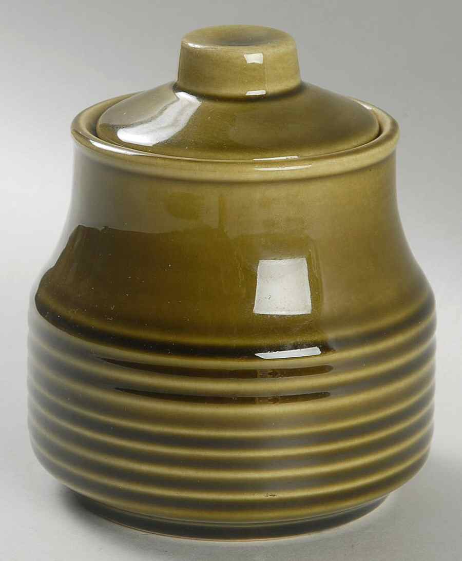 Banded Cortez Sugar Bowl & Lid by Homer Laughlin -1