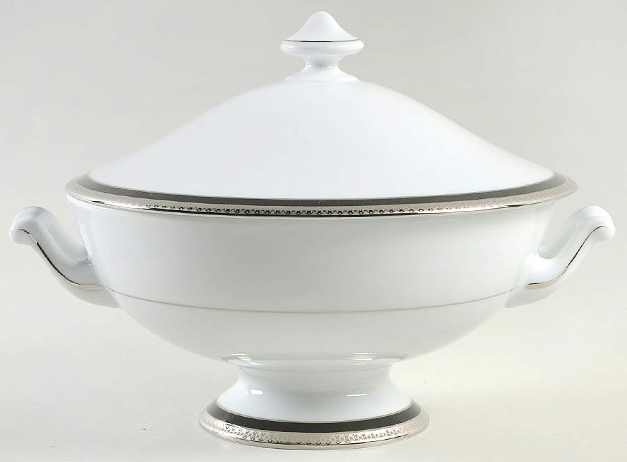Symphonie Platinum and Black Tureen &  Lid by Haviland-1