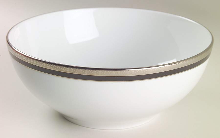 Symphonie Platinum and Black 9" Salad Serving Bowl by Haviland-1
