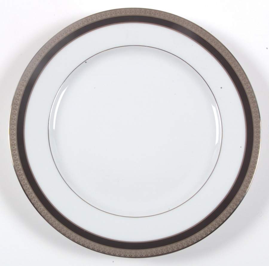 Symphonie Platinum and Black Dessert Luncheon Plate by Haviland-1