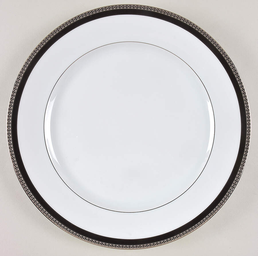Symphonie Platinum and Black 12" Chop Plate (Round Platter) by Haviland-1