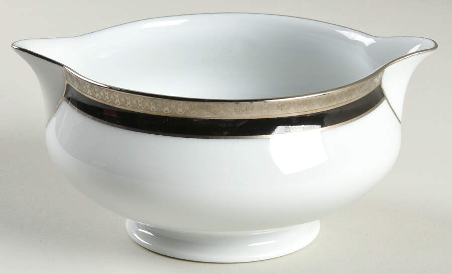 Symphonie Platinum and Black Gravy Boat by Haviland-1