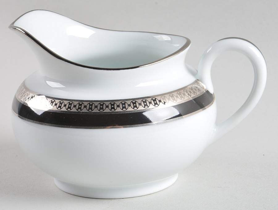 Symphonie Platinum and Black Creamer by Haviland-1