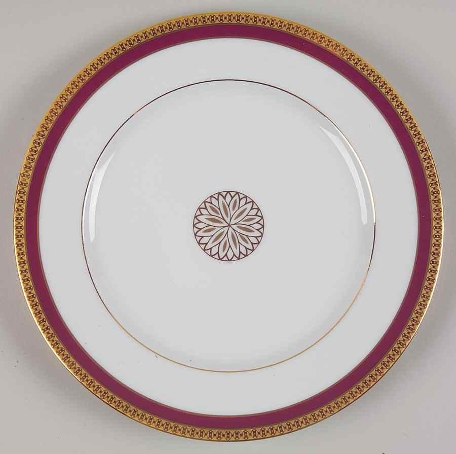 Symphonie (Gold & Red) Accent Dessert Luncheon Plate by Haviland-1