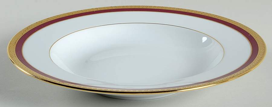 Symphonie (Gold & Red) Large Rim Soup Bowl by Haviland-1