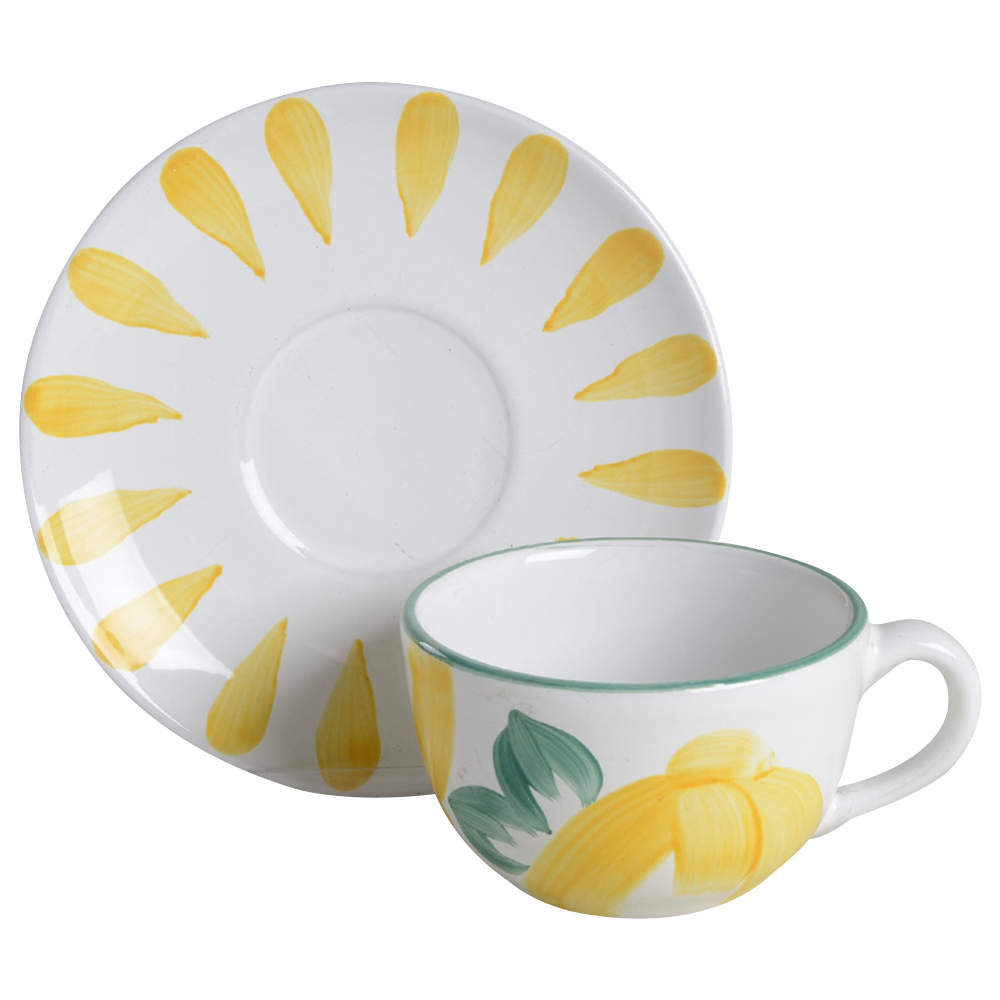 Lemonade Flat Cup & Saucer Set by Herend Village-1