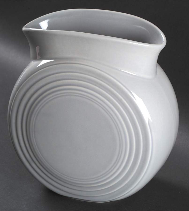 Fiesta Gray (Pearl) (Intro 1999) 8" Disk Vase by Homer Laughlin -1