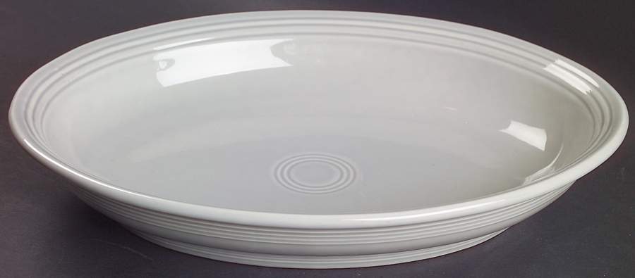 Fiesta Gray (Pearl) (Intro 1999) 12" Oval Vegetable Bowl by Homer Laughlin -1