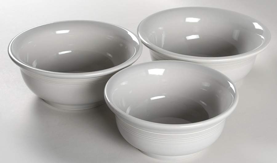 Fiesta Gray (Pearl) (Intro 1999) (3 Piece) Mixing Bowl Set (7",8" and 9") by Homer Laughlin -1