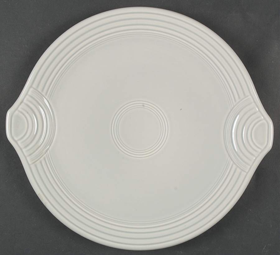 Fiesta Gray (Pearl) (Intro 1999) Handled Cake Plate by Homer Laughlin -1