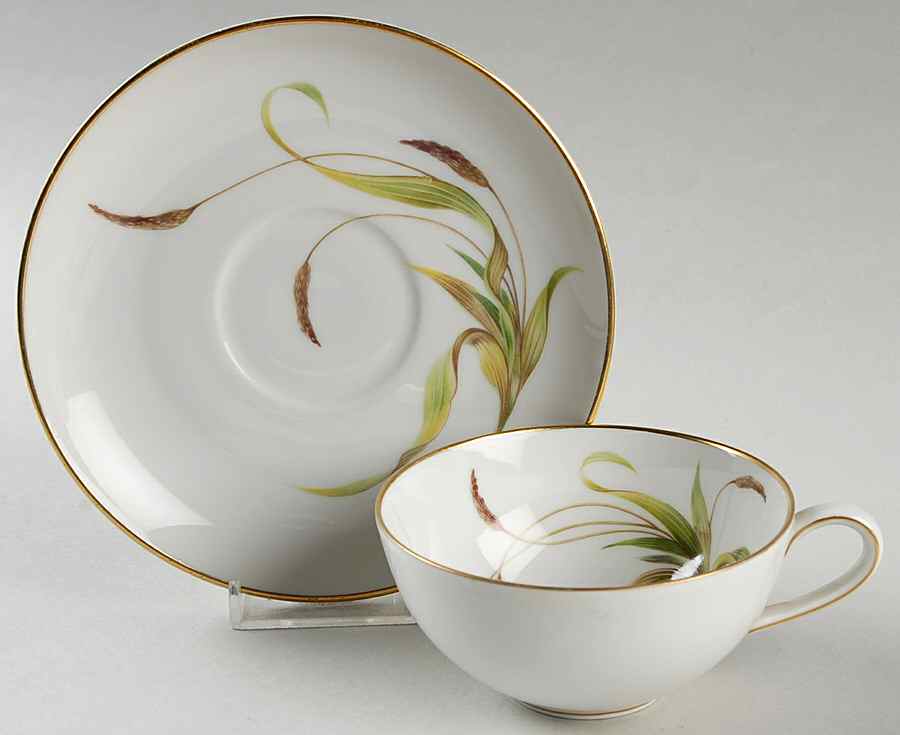 Plantain Flat Cup & Saucer Set by Heinrich - H&C-1