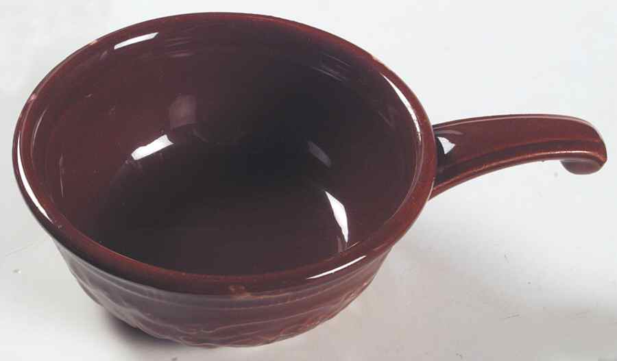 Oven Serve Rust Brown Round Handled Bowl by Homer Laughlin -1