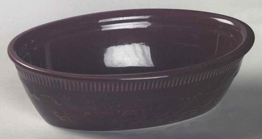 Oven Serve Rust Brown 8" Oval Baker by Homer Laughlin -1