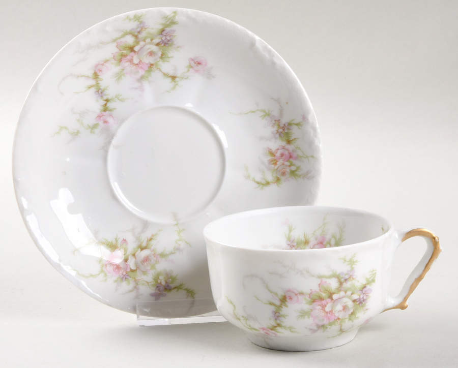 Schleiger 154k Flat Cup & Saucer Set by Haviland-1