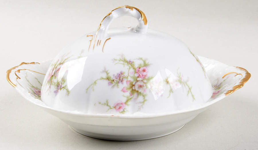 Schleiger 154k Round Covered Butter with Strainer by Haviland-1