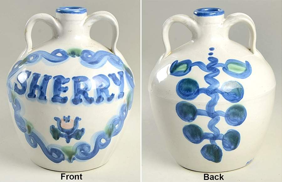 Pear and Grape Blue Large Jug by M A Hadley-1