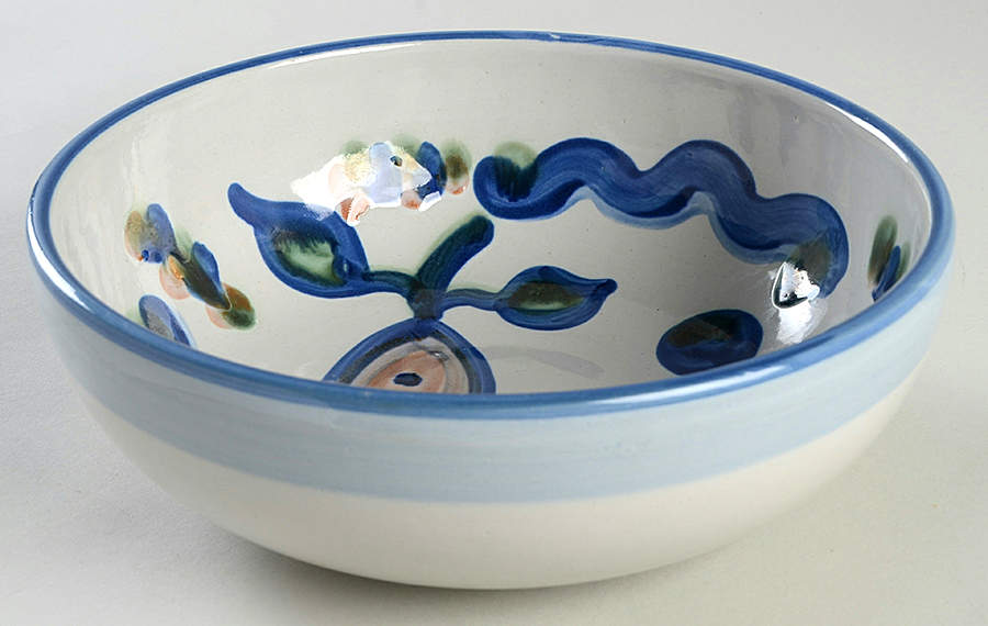 Pear and Grape Blue 8" Salad Serving Bowl by M A Hadley-1