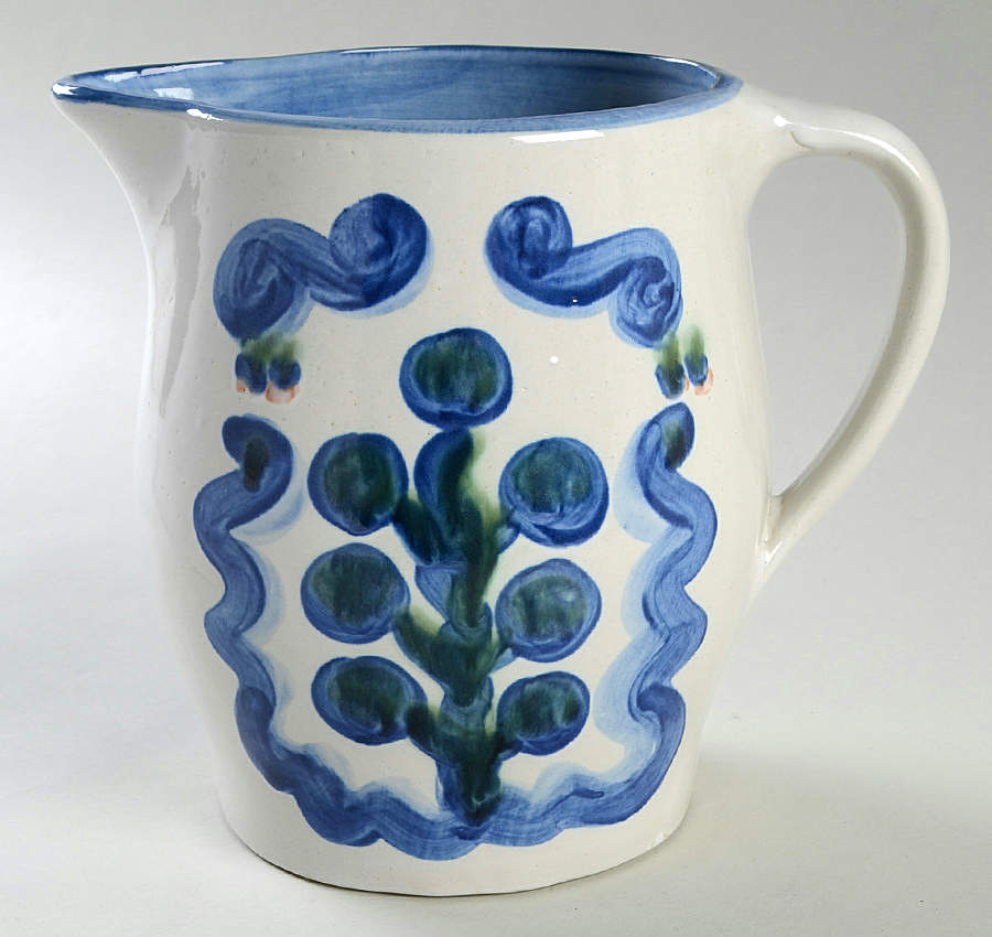 Pear and Grape Blue 80 Oz Pitcher by M A Hadley-1