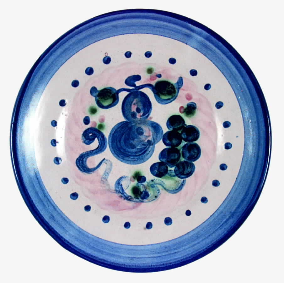 Pear and Grape Blue Salad Plate by M A Hadley-1