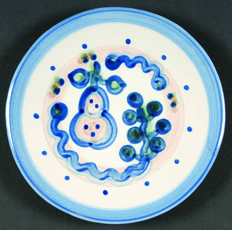 Pear and Grape Blue Salad/Dessert Plate by M A Hadley-1