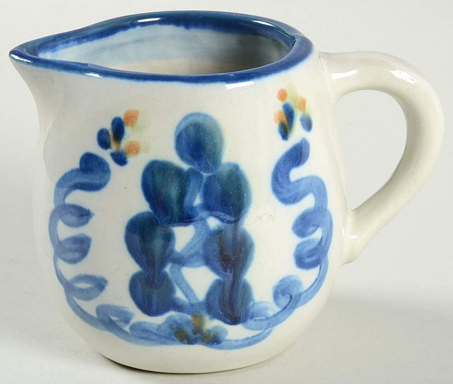 Pear and Grape Blue Oversize Creamer by M A Hadley-1
