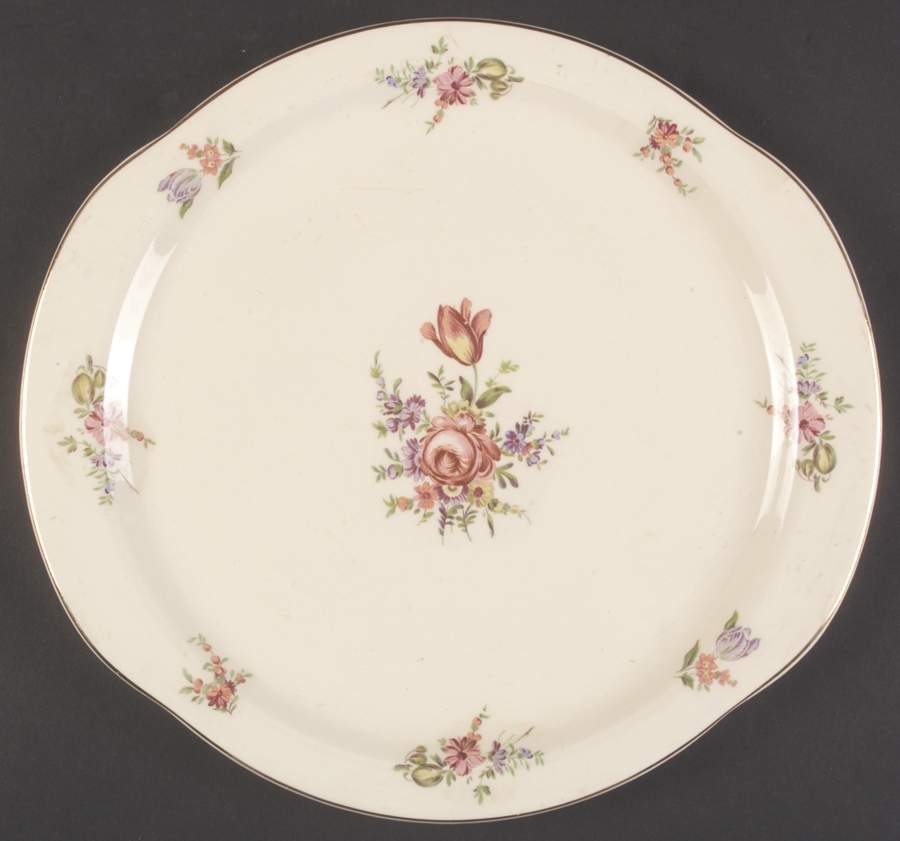 Priscilla 11" Oval Serving Platter by Household Institute-1