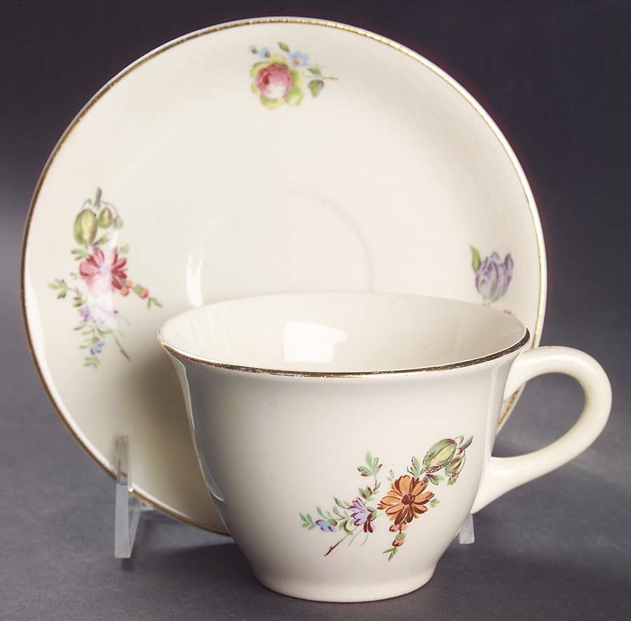Priscilla Flat Cup & Saucer Set by Household Institute-1