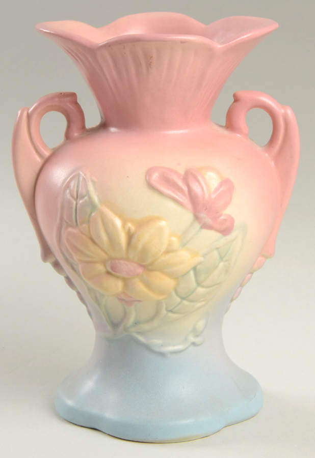 Magnolia (Matte) 6" Handled Vase by Hull-1