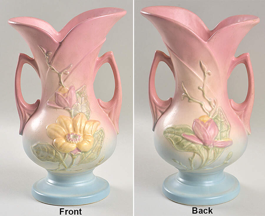 Magnolia (Matte) 10" Handled Vase by Hull-1