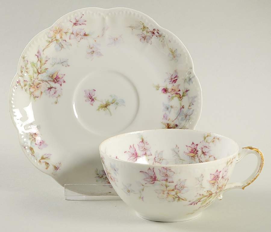 Schleiger 91f Flat Cup & Saucer Set by Haviland-1