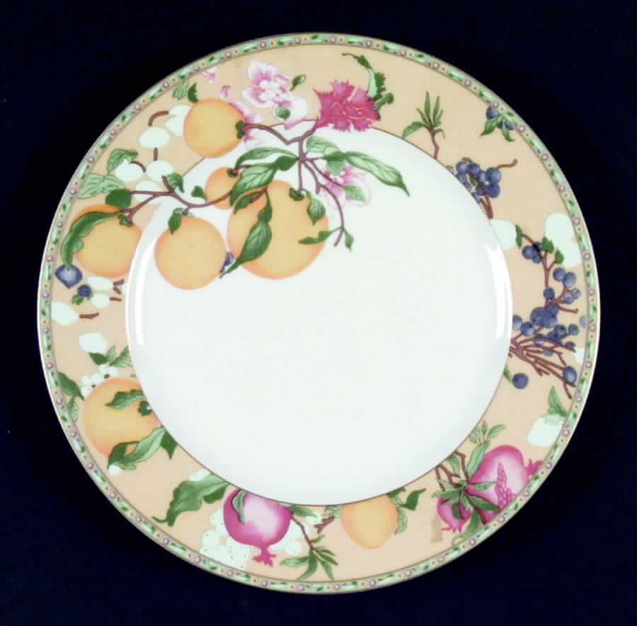Jardin D' Eden (Yellow Rim) Salad Plate by Haviland-1