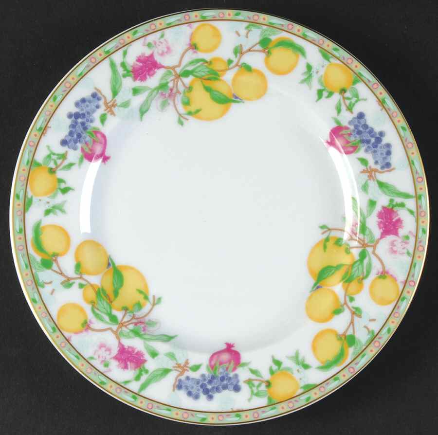 Jardin D' Eden (Yellow Rim) Bread & Butter Plate by Haviland-1