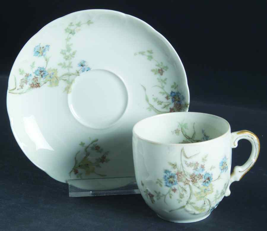 Schleiger 1018b Flat Demitasse Cup & Saucer Set by Haviland-1