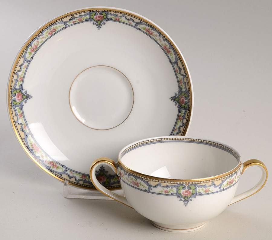 Schleiger 170-2 Flat Bouillon Cup & Saucer by Haviland-1