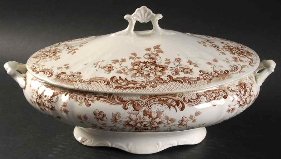 Maine Brown Oval Covered Vegetable by Wm Hulme-1